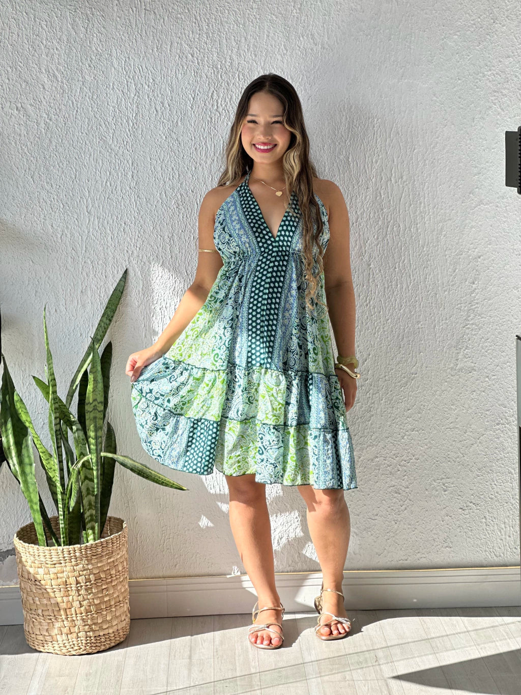 Vestido indiano seda curto