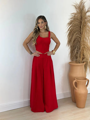 Conjunto feminino cropped e calça