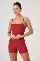 Macaquinho Fitness Vice Poliamida Elastic - Cherry