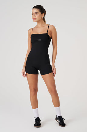 Macaquinho Fitness Vice Poliamida Elastic - Preto